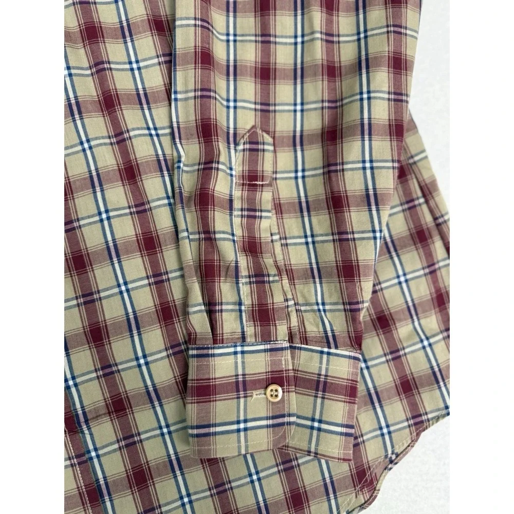 Vintage Levi's Tailored For Men Plaid Button Down Shirt Mens Large Made in Korea